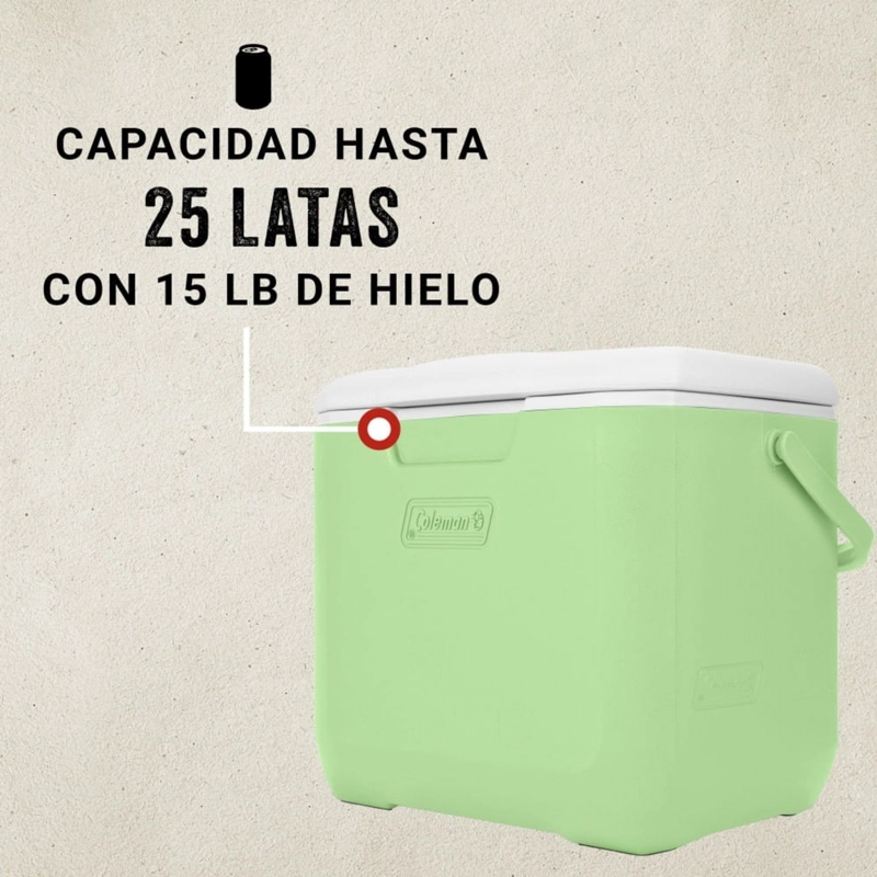 COOLER COLEMAN® CHILLER™ 30QT/28 LITROS VERDE CLARO - 4