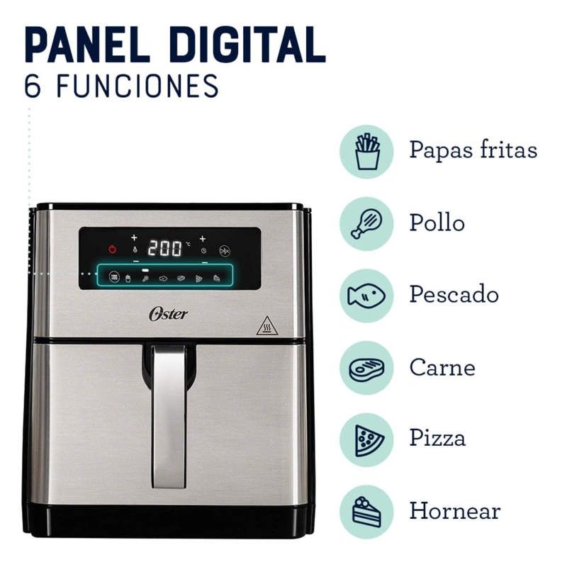 FREIDORA DE AIRE DIGITAL OSTER® CON CAPACIDAD DE 9 LITROS CKSTAF90D - 6