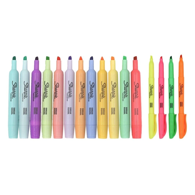 SHARPIE MARCADORES DE TEXTO RESALTADORES PASTEL, POCKET Y TANK, 16 PIEZAS - 1