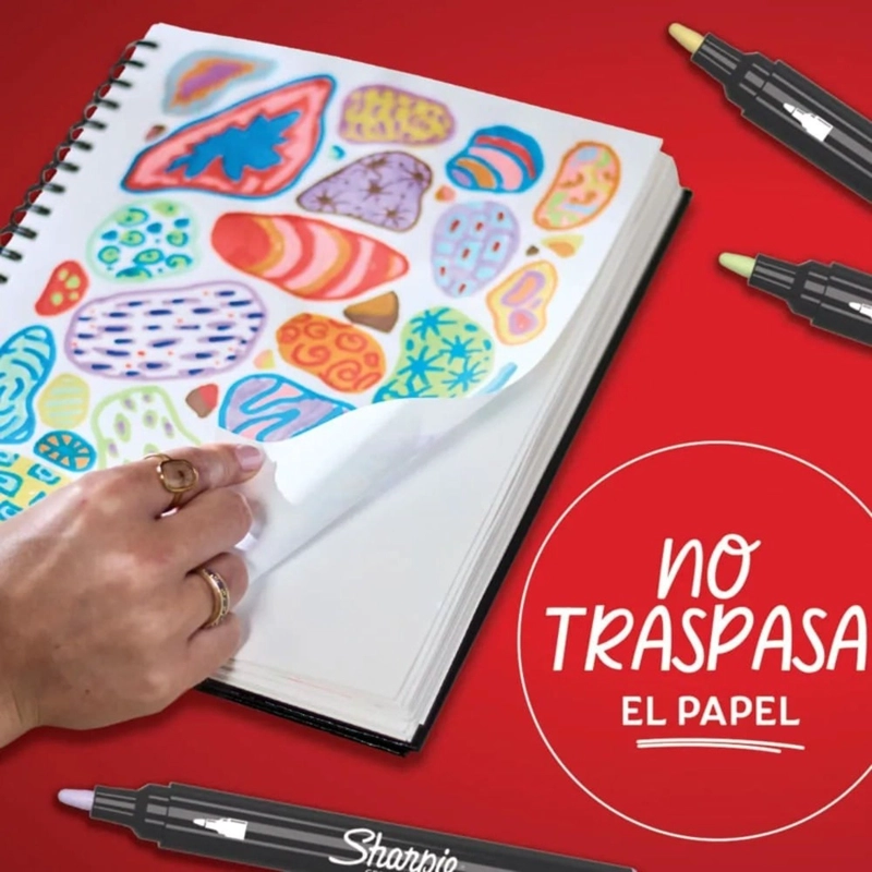 MARCADOR SHARPIE® ACRILICO PUNTA BALA 12 COLORES BASICOS - 4