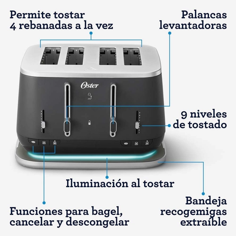 TOSTADORA PREMIUM PARA 4 REBANADAS TSSTTA4540B - 4