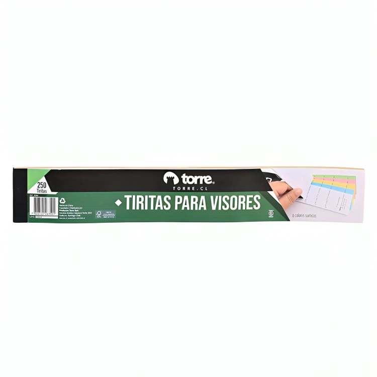 PACK 4 TIRITAS VISORES 250 UNID. COLORES – TORRE - 2