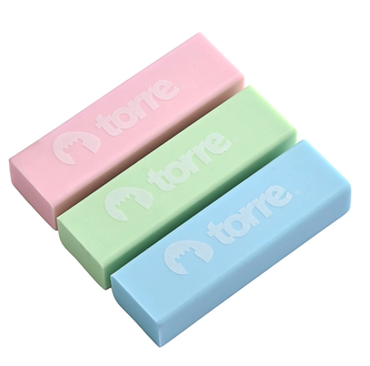 PACK 4  SET DE GOMAS COLORES PASTELES 3 UNIDADES BLISTER – TORRE - 1