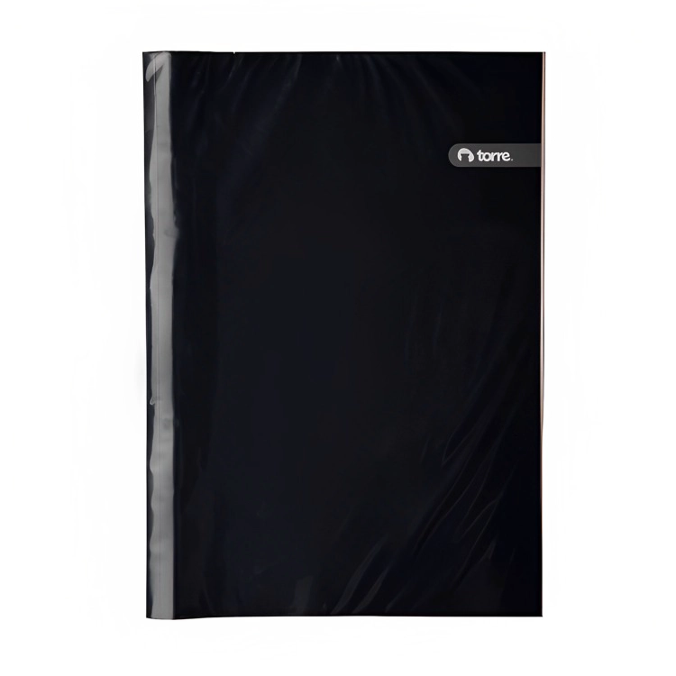 PACK 4 ARCHIVADOR PLASTIFICADO CON GUSANO / NEGRO – TORRE - 1