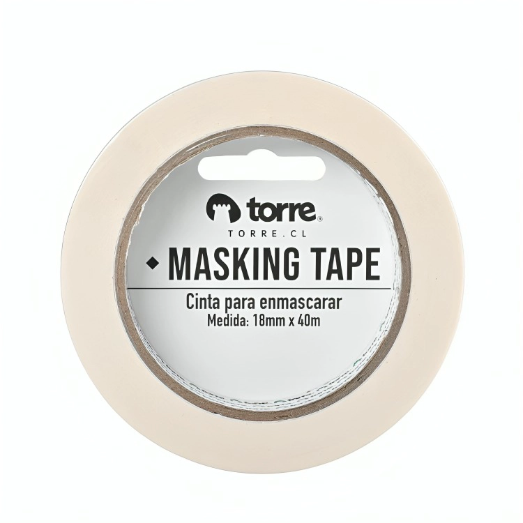 PACK 4 CINTA MASKING TAPE CREMA 18MM. X40M. – TORRE - 2