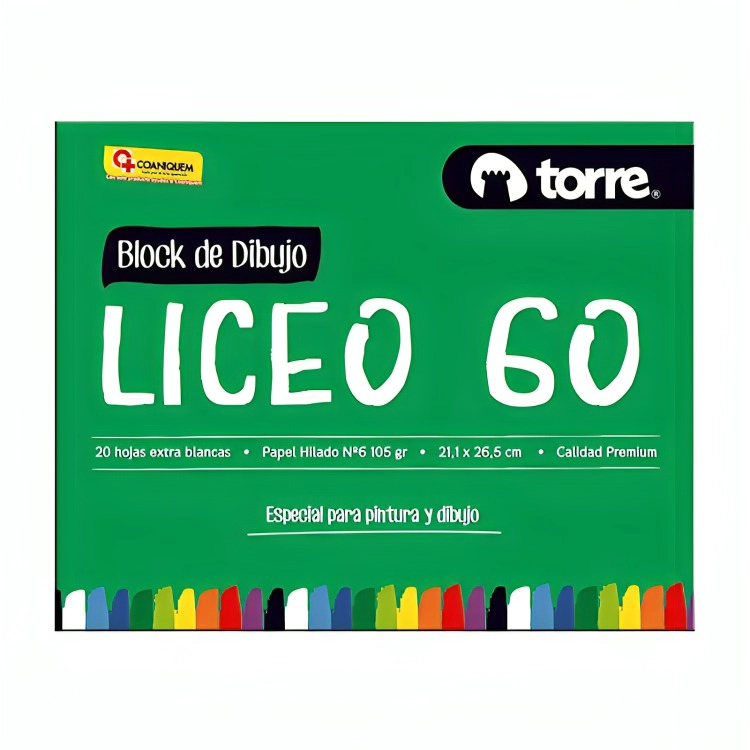 PACK 4 BLOCK DE DIBUJO LICEO 20 HOJAS – TORRE - 1