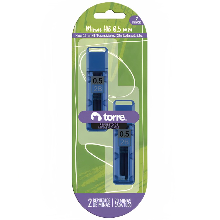 PACK 4 BLISTER 2 REPUESTOS MINAS 0.5 MM  20 UND. – TORRE - 1