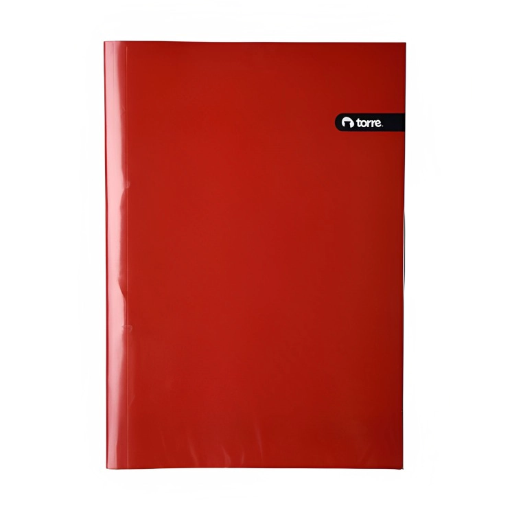 PACK 4 ARCHIVADOR PLASTIFICADO CON GUSANO / ROJO – TORRE - 1