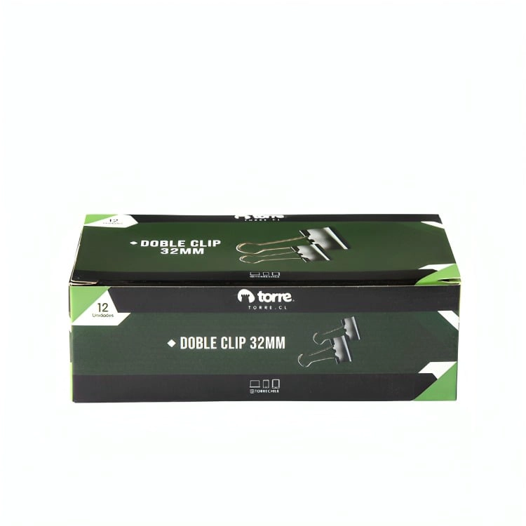 PACK 4 CAJA DOBLE CLIP NEGRO 32 MM 12 UND - 3