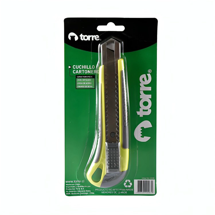 PACK 3 CUCHILLO CARTONERO GRANDE C/RIEL-GOMA – TORRE - 3