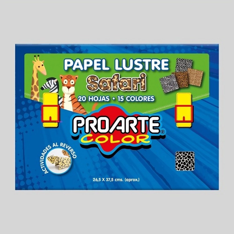 PACK 3 PAPEL LUSTRE ESTAMPADO SAFARI 20H. 15 DISEÑOS – PROARTE - 2