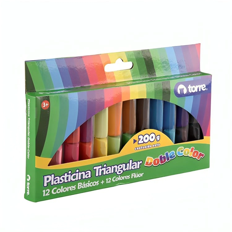 PACK 3 PLASTICINA DOBLE COLOR 24 COLORES – TORRE - 3