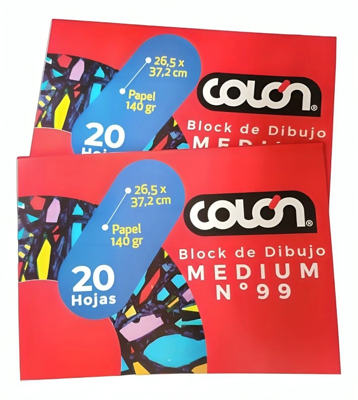 PACK 3 BLOCK DE DIBUJO MEDIUM N°99 20 HOJAS - 2