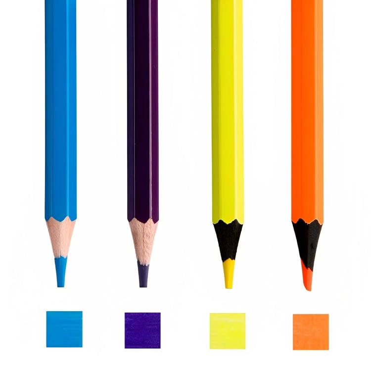 PACK 3 LAPICES DE COLORES HEXAGONALES 12 UNIDADES + 2 NEON – TORRE - 2