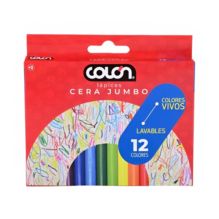 PACK 4 LAPICES CERA JUMBO 12 COLORES - 2