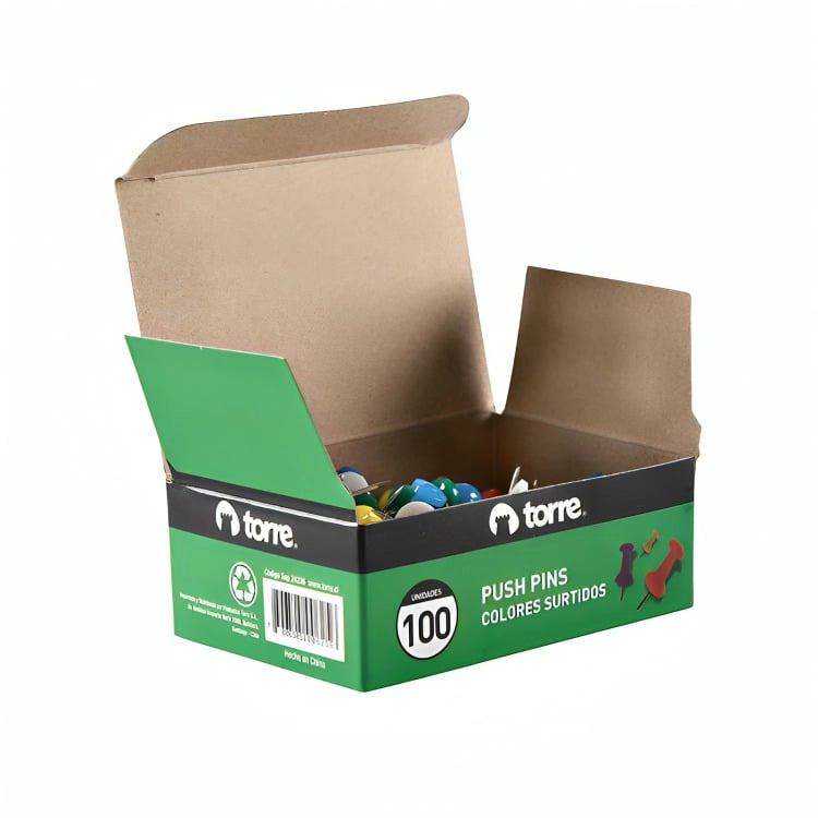 PACK 3 CAJA PUSH PINS JUMBO COLORES SURTIDOS 100 UND – TORRE - 3