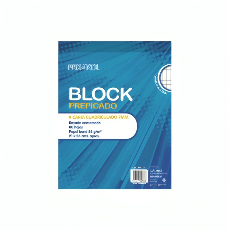 PACK 3 BLOCK PREPICADO CARTA 80H. MAT. 7MM. – PROARTE - 1