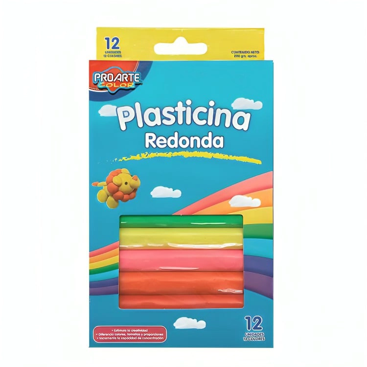 PACK 3 PLASTICINA REDONDA  12 COLORES – PROARTE - 1