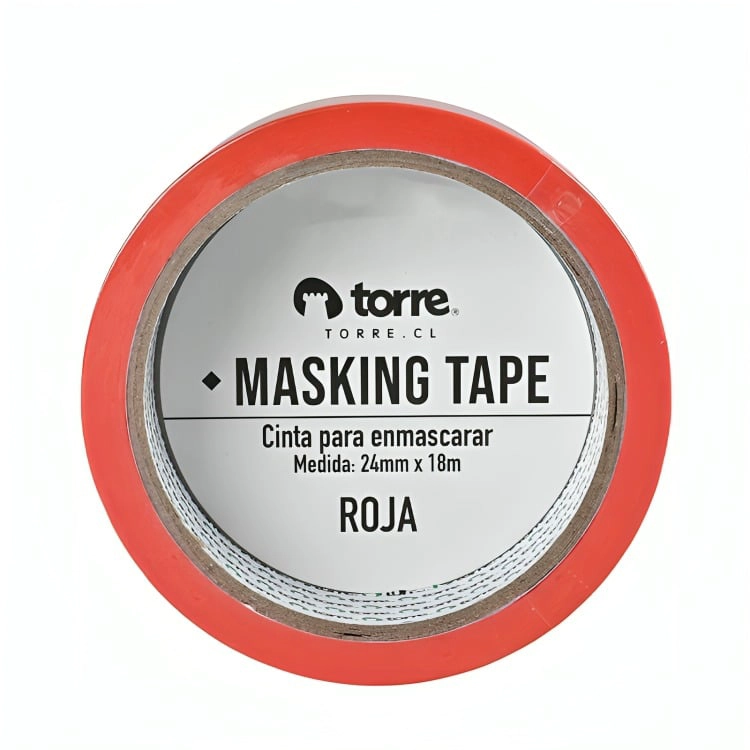 PACK 3 CINTA MASKING ROJO 24MM. X18M. – TORRE - 3