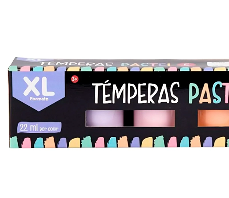 PACK 3 TE MPERAS 6 COLORES PASTELES – TORRE - 3