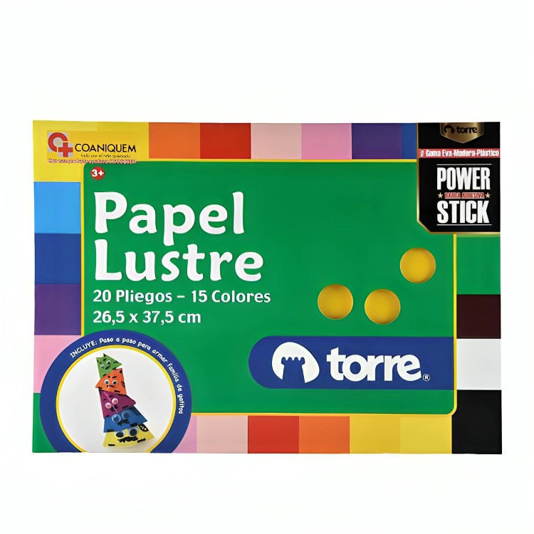 PACK 3 BOLSON PAPEL LUSTRE 20 HOJAS – TORRE - 2