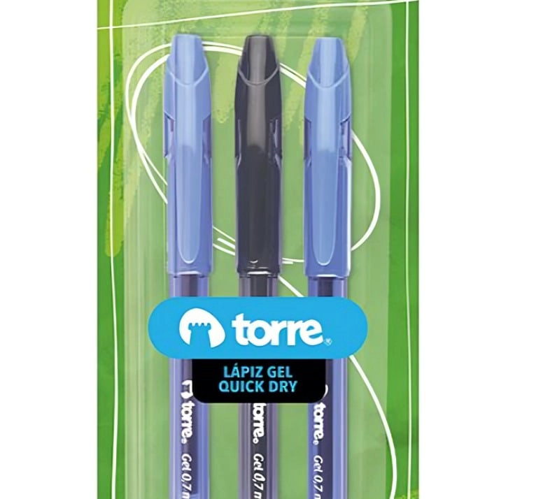 PACK 3 SET 3 BOLIGRAFO GEL QUICK DRY 0,7 MM – TORRE - 2