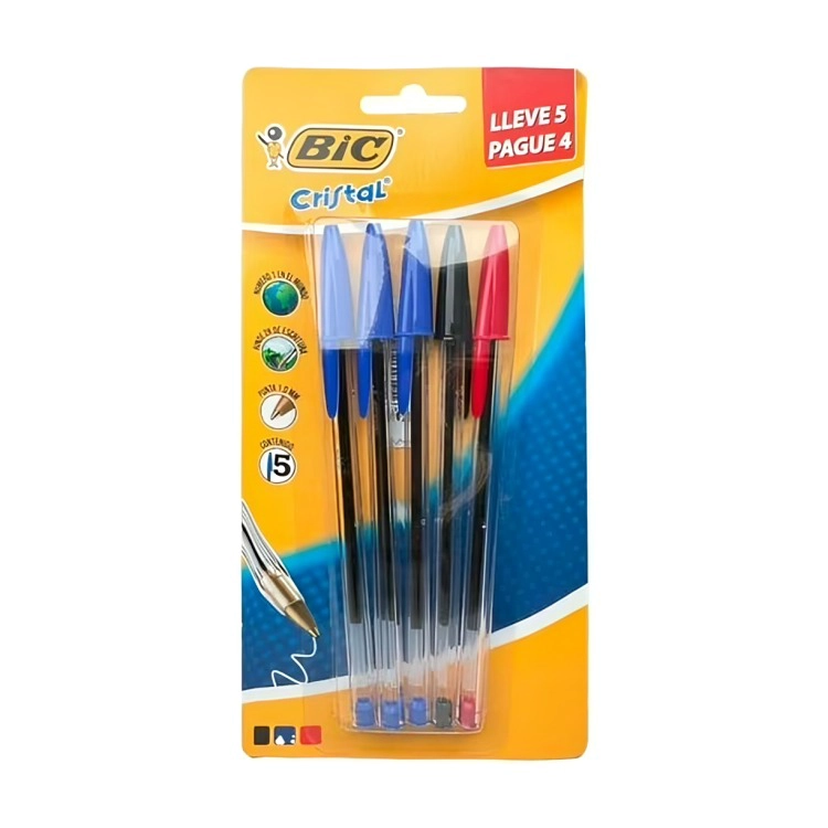 PACK 3 DE SET BOLIGRAFOS CRISTAL LLEVE 5 Y PAGUE 4 – BIC - 1