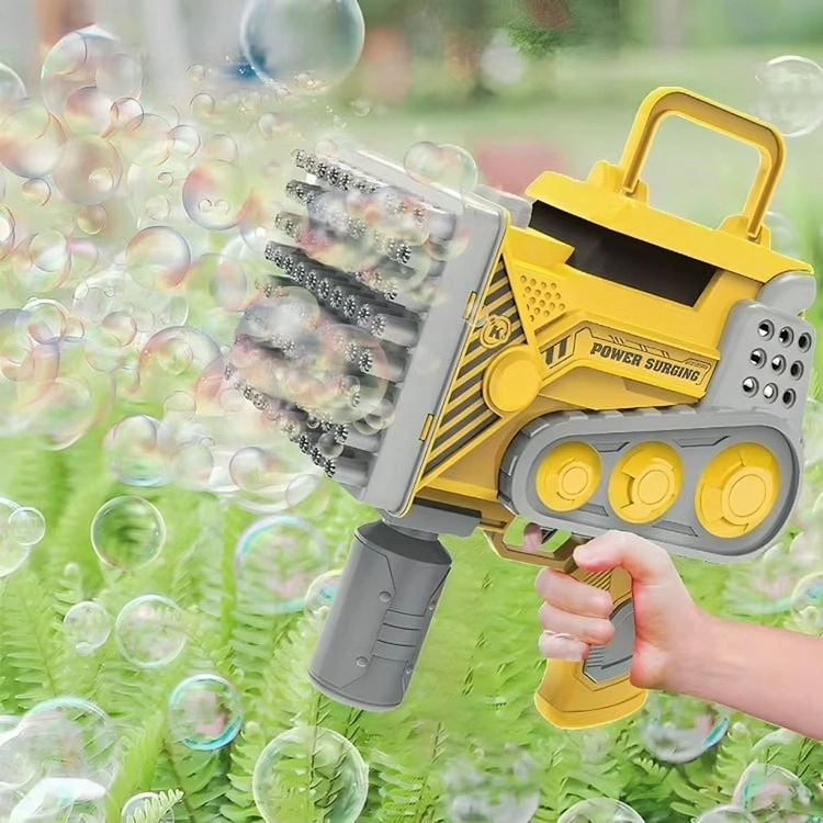 PISTOLA DE BURBUJAS RECARGABLE CON LUZ, 80 ORIFICIOS - 2