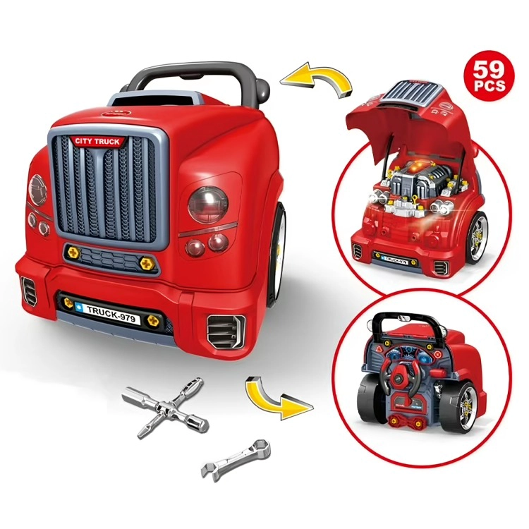 CAMION TALLER MECANICO CHICO ROJO - 3