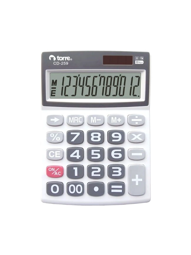 CALCULADORA GRANDE BLANCA 259 – 12 DIGITOS – TORRE - 1
