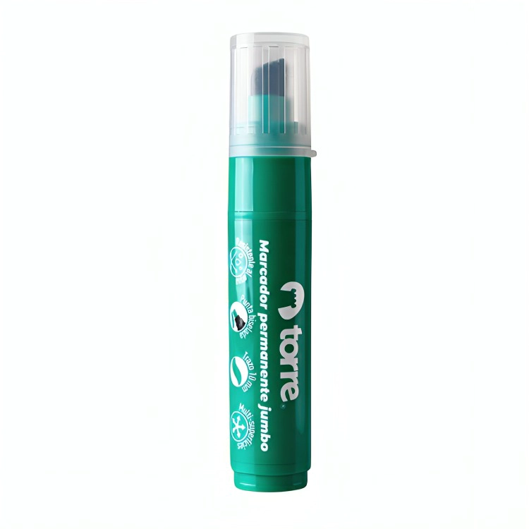 PACK 2 MARCADOR PERMANENTE PUNTA BISELADA 10 MM. / VERDE – TORRE - 2