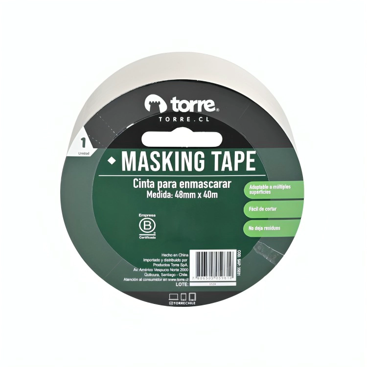 PACK 2 CINTA MASKING TAPE CREMA 48MM. X40M. – TORRE - 1