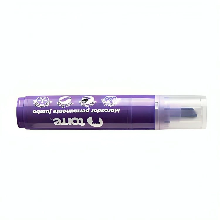PACK 2 MARCADOR PERMANENTE PUNTA BISELADA 10 MM. / MORADO – TORRE - 2
