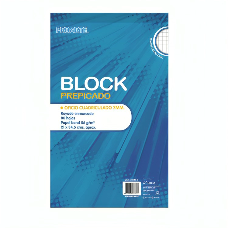 PACK 2 BLOCK PREPICADO OFICIO 80H. MAT. 7MM. – PROARTE - 1