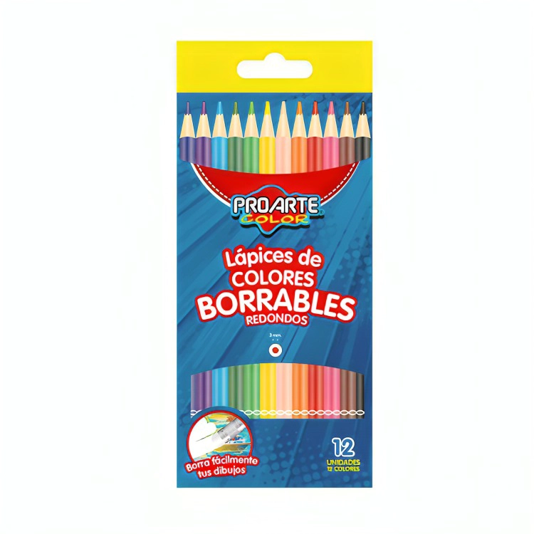PACK 2 LAPICES 12 COLORES BORRABLES – PROARTE - 2