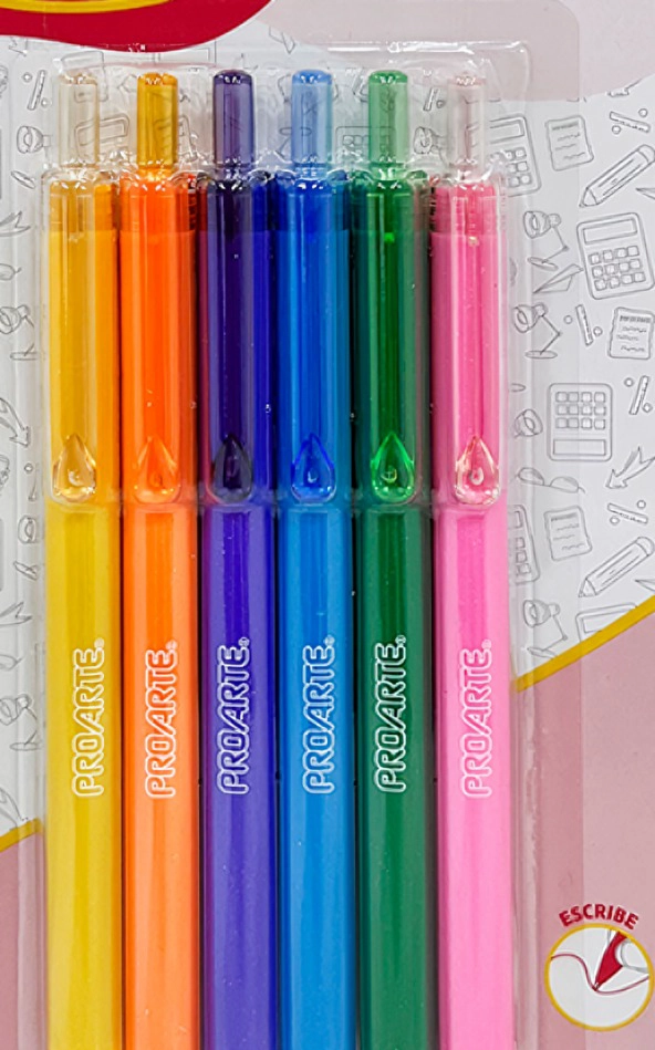 PACK 2 DE SET 6 BOLIGRAFOS GEL GLITTER BORRABLES – PROARTE - 1