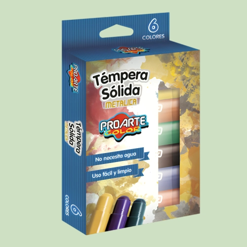 PACK 2 TE MPERA SOLIDA 6 UNIDADES METALICO – PROARTE - 3