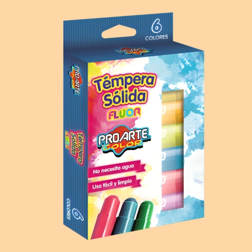 PACK 2 TE MPERA SOLIDA 6 UNIDADES NEON – PROARTE - 2