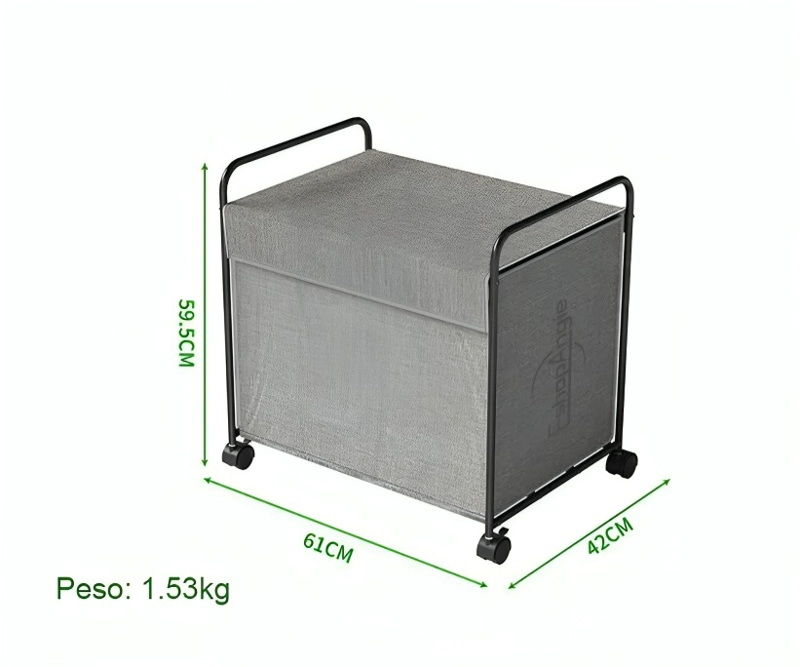 CESTO ORGANIZADOR MULTIUSO ROPA JUGUETES CON RUEDAS - 3