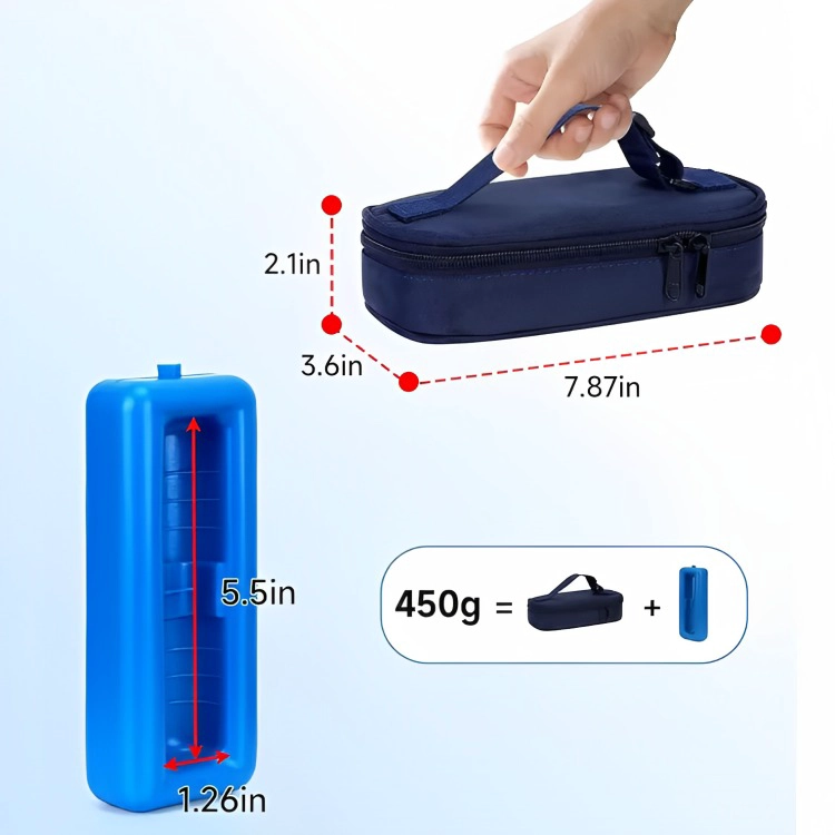 BOLSO ESTUCHE PORTA INSULINA REFRIGERANTE (COOLER) AZUL - 3