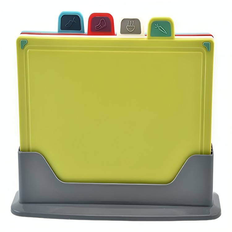 TABLAS PARA PICAR UTENSILIO COCINA CON BASE COLORES 4 PIEZAS - 1