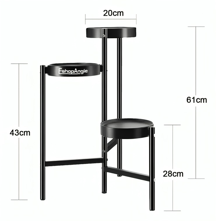 ORGANIZADOR PEDESTAL 3 NIVELES PORTA MACETERO METAL - 3