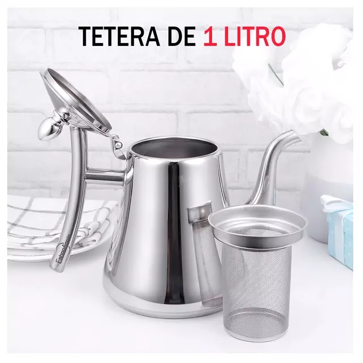 TETERA INFUSOR ACERO INOXIDABLE PARA TE  Y INFUSIONES 1 LITRO - 3