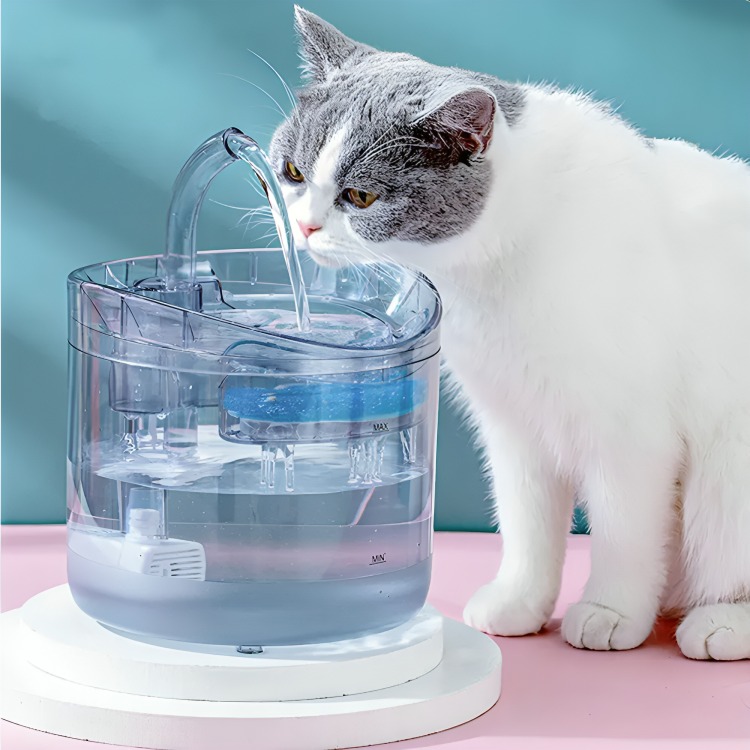 FUENTE PARA GATO BEBEDERO PARA MASCOTA ACRILICO TRANSPARENTE - 1