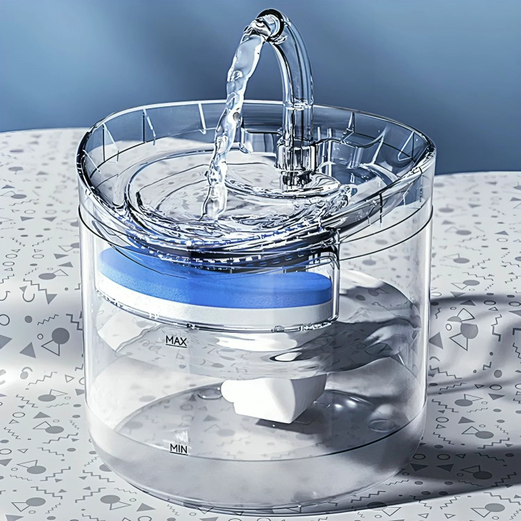 FUENTE PARA GATO BEBEDERO PARA MASCOTA ACRILICO TRANSPARENTE - 2