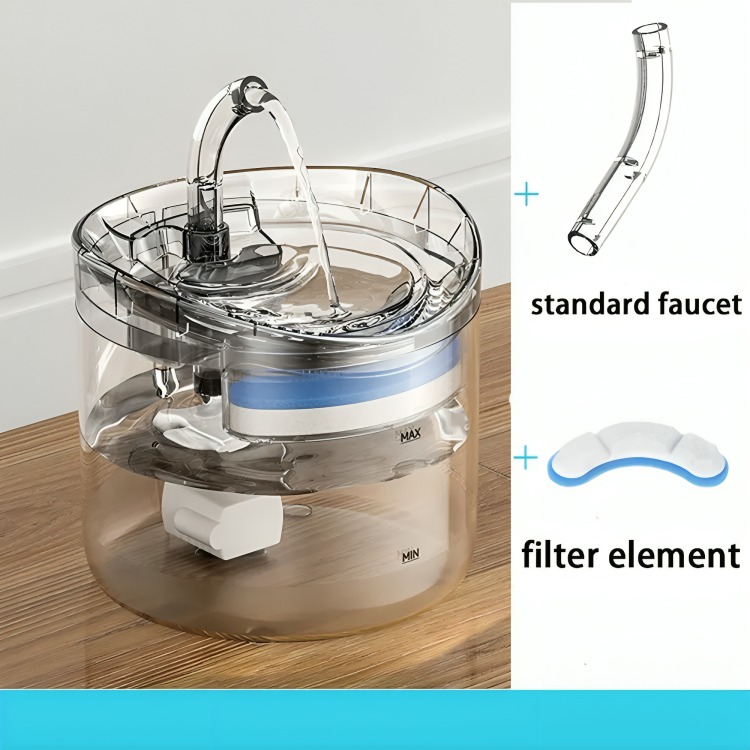 FUENTE PARA GATO BEBEDERO PARA MASCOTA ACRILICO TRANSPARENTE - 3