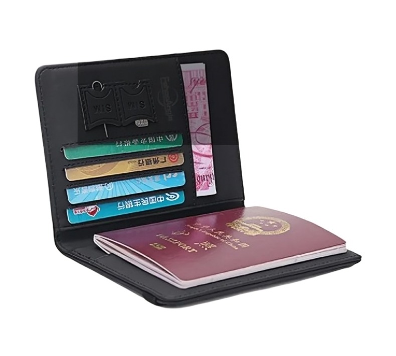 PORTA PASAPORTE DOCUMENTOS FUNDA PROTECTORA VIAJE CON RFID - 3