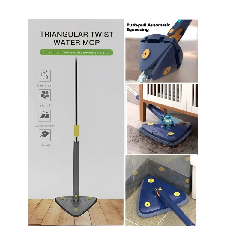 PACK X3 MOPA TRAPEADOR LAMPAZO TRIANGULAR AJUSTABLE GIRATORIA 360° GRIS - 7