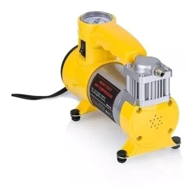 COMPRESOR AIRE VEHICULOS CICLAS INFLADOR 2 CILINDROS AMARILLO 12V - 2