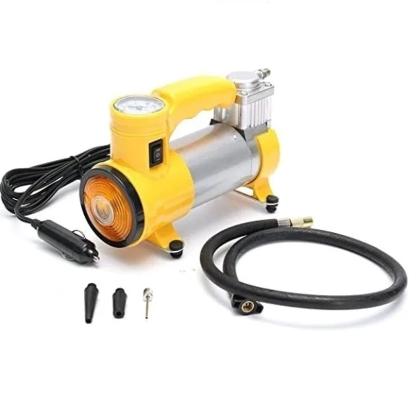 COMPRESOR AIRE VEHICULOS CICLAS INFLADOR 2 CILINDROS AMARILLO 12V - 3